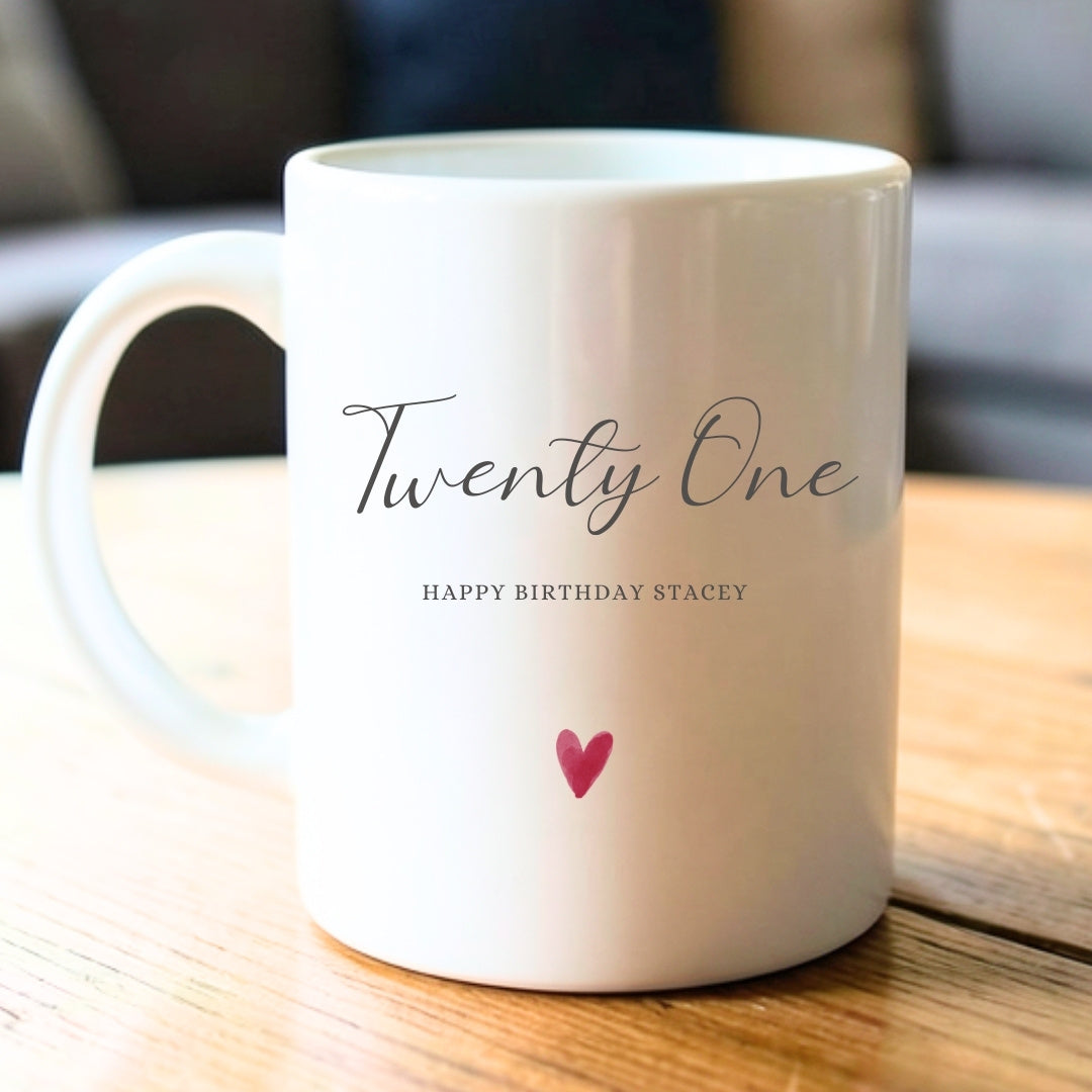 Personalised Twenty One Birthday Mug Gift | 21st Sister Friend Daughter