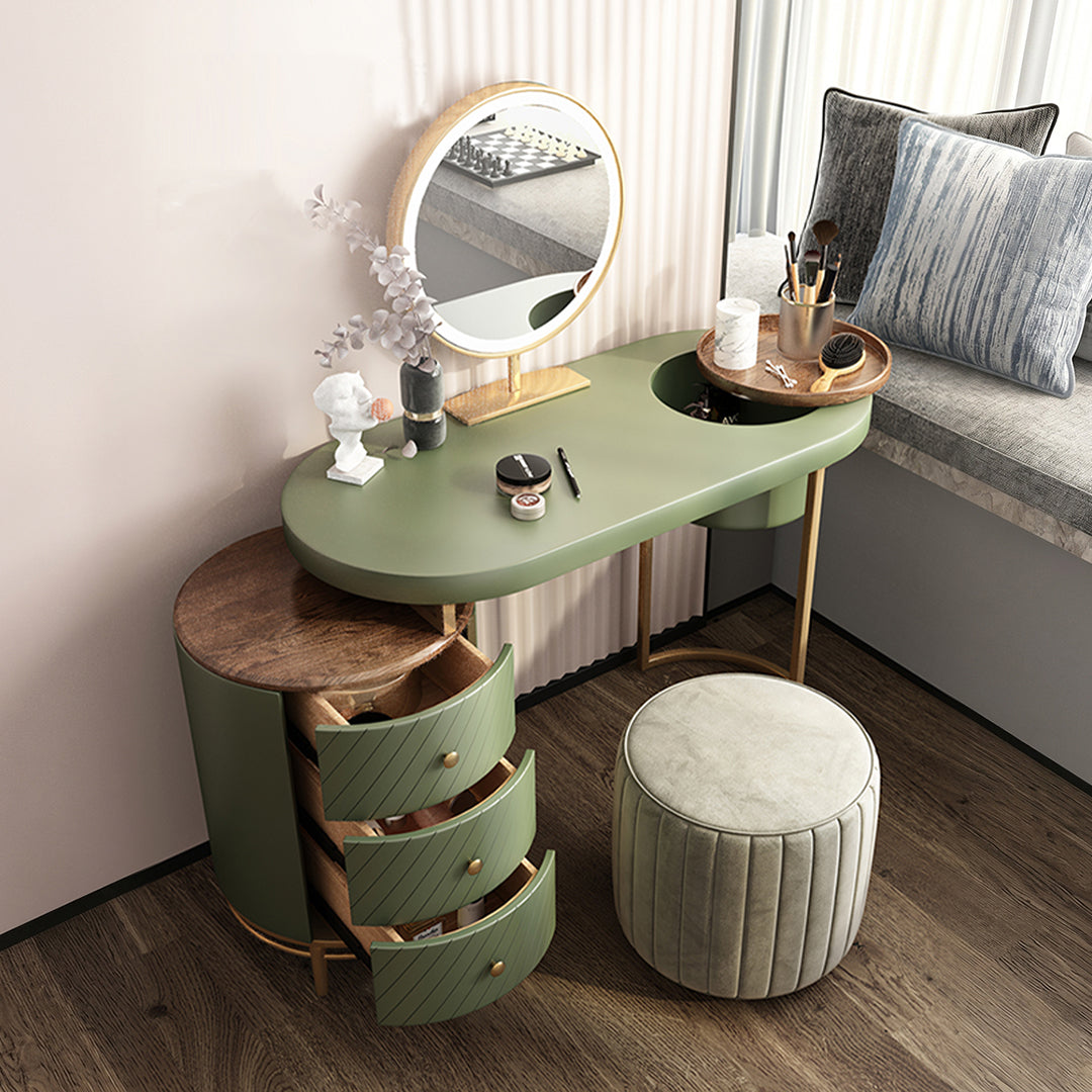 Tandy Dressing Table With LED Mirror, White,  Makeup Vanity