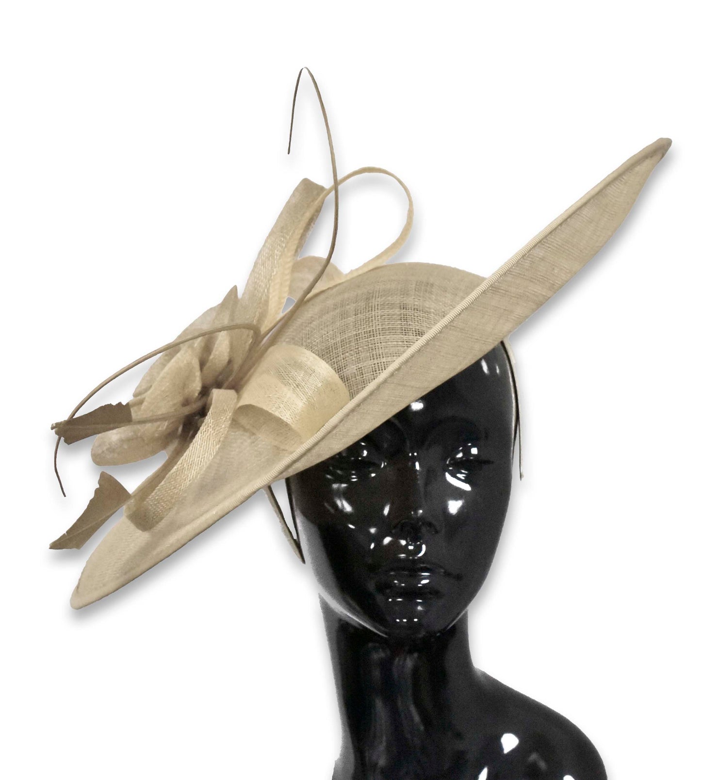 41cm Large SInamay Hatinator Disc Saucer Brim Hat Fascinator on Headband