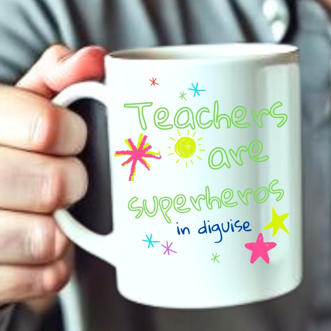 Personalised Teachers are Superheros Mug Gift