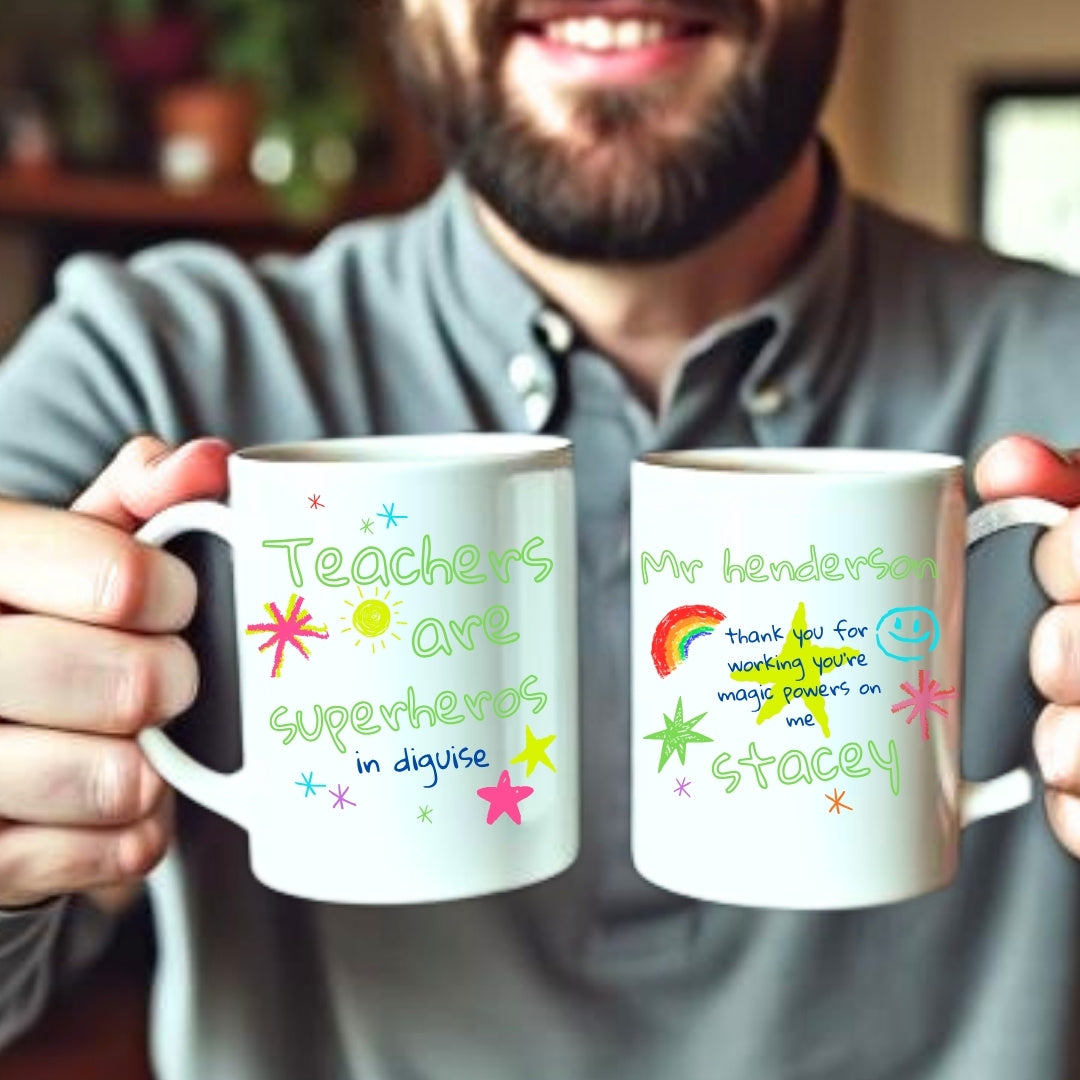 Personalised Teachers are Superheros Mug Gift