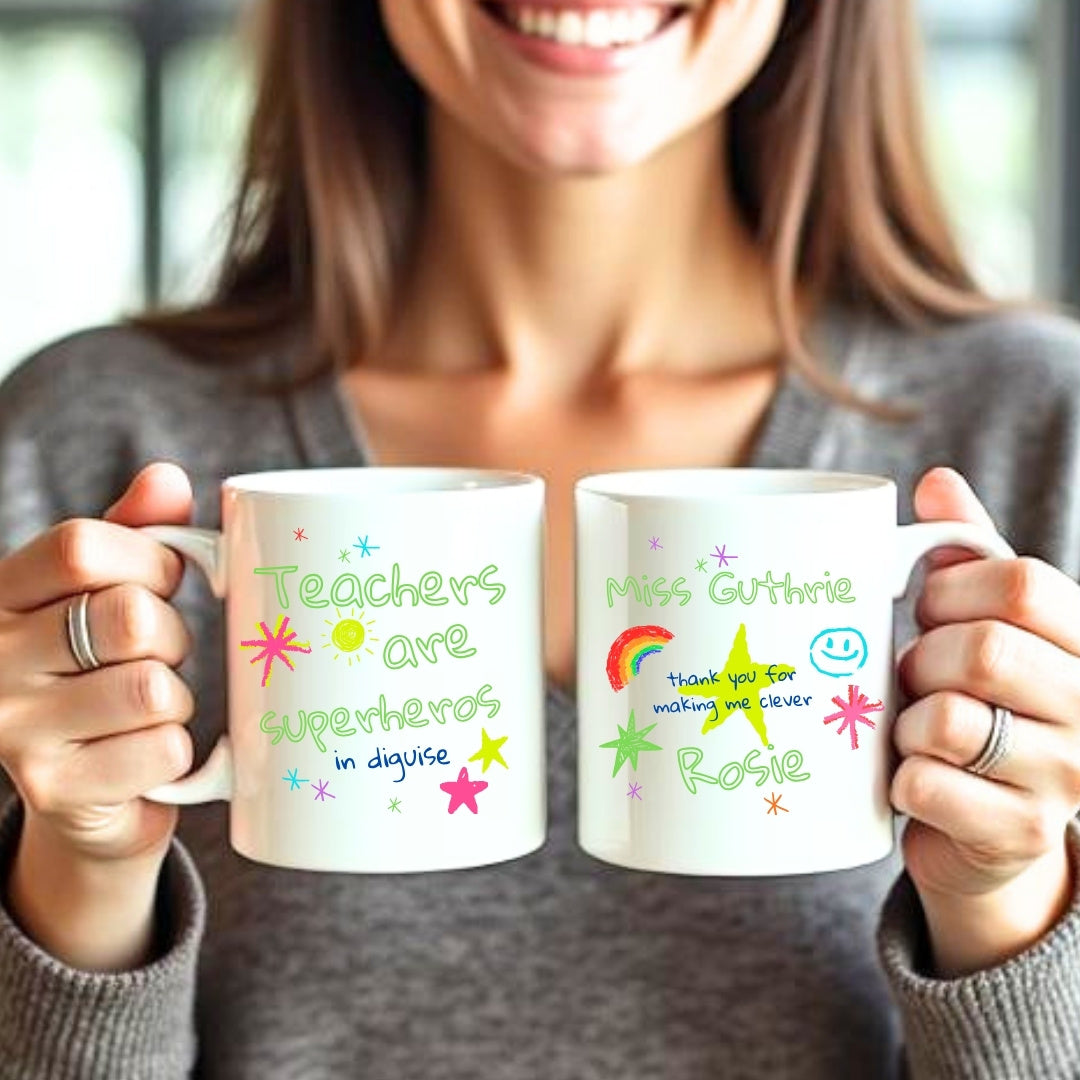 Personalised Teachers are Superheros Mug Gift