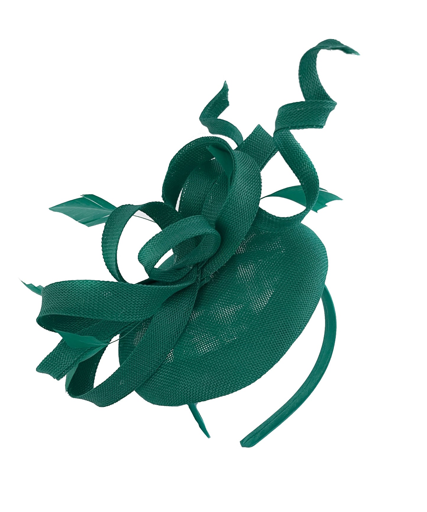 Teal Swirl Fascinator on Round Pillbox Headband