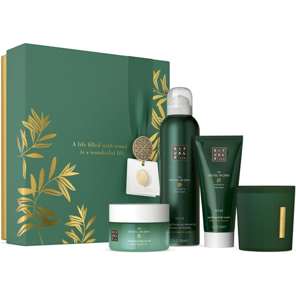 The Ritual of Jing Gift Set - Shower Gel 200Ml - Body Cream 100Ml - Body Scrub 125G - Scented Candle 140Gr