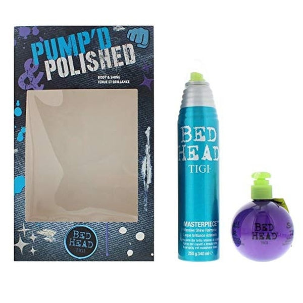Tigi Bed Head Pumped & Polished Gift Set 340ml Hair Spray + 200ml Heat Protectant