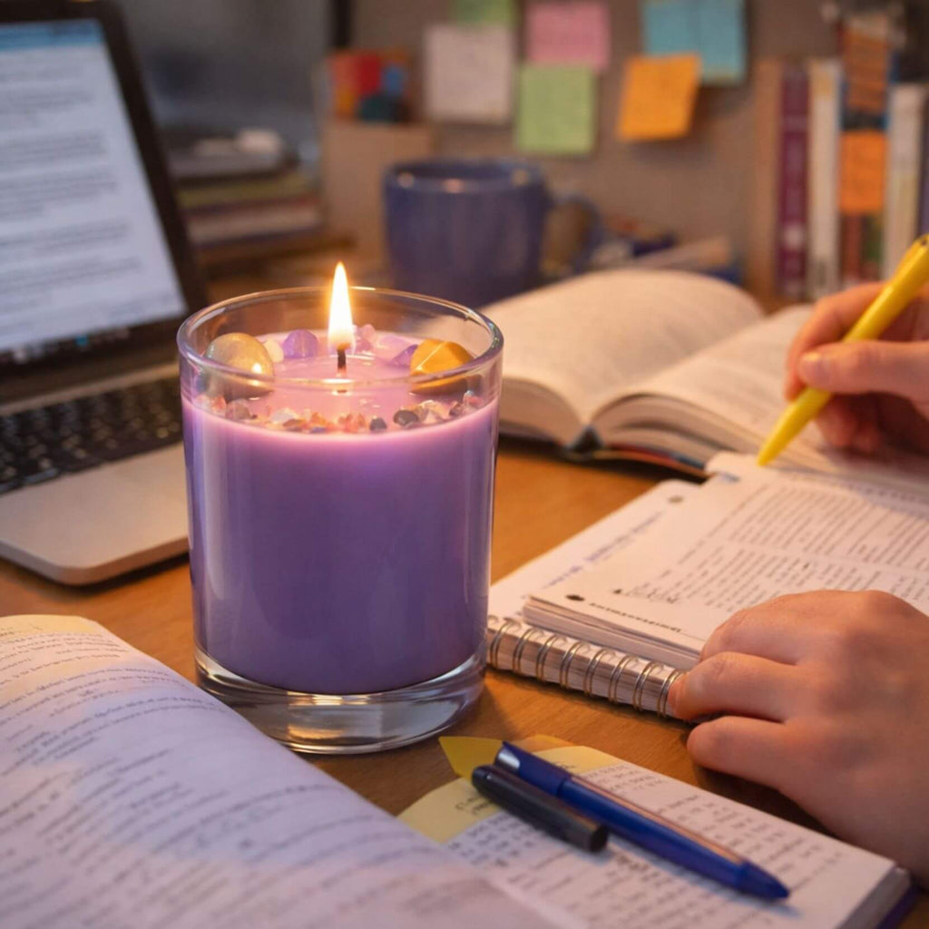 Time To Study - Crystal Infused Scented Candle