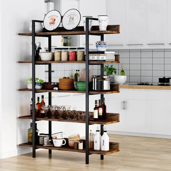 5-Tier Industrial Bookshelf and Display Rack