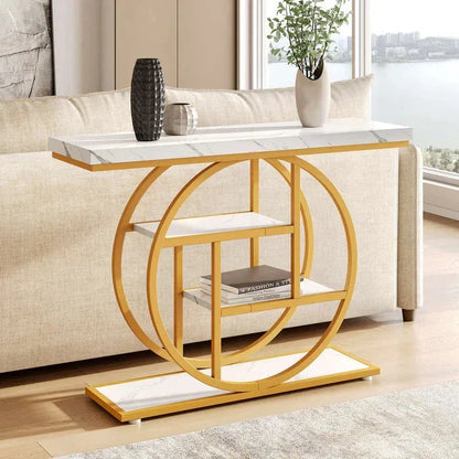 105cm Industrial 4-Tier Sofa Table - 105 cm Console Table