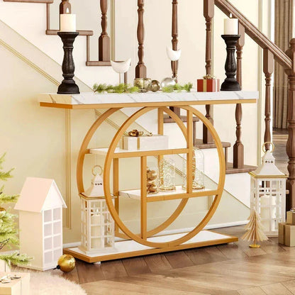 105cm Industrial 4-Tier Sofa Table - 105 cm Console Table