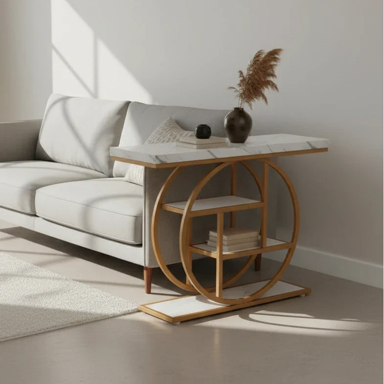 105cm Industrial 4-Tier Sofa Table - 105 cm Console Table