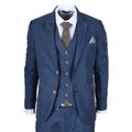 IM50 - Men's Blue Check 3 Piece Tailored Fit Suit