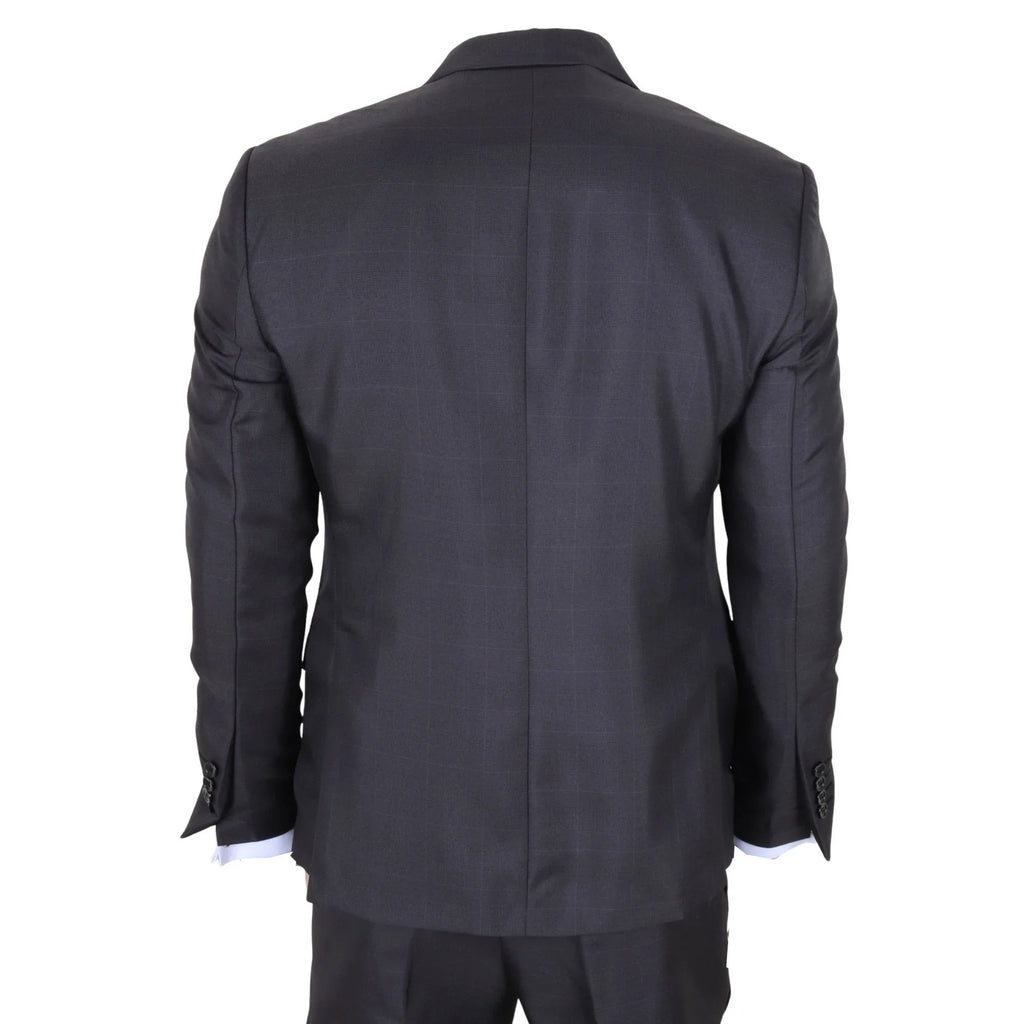 IM51 - Men's Charcoal Check 3 Piece Tailored Fit Suit