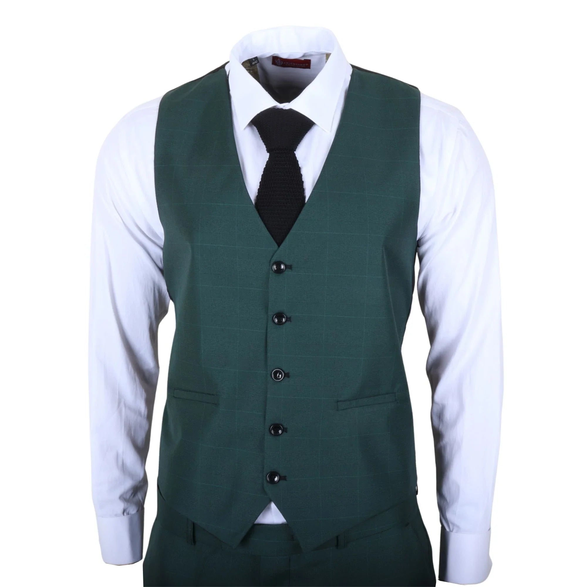 IM52 - Men's Green Check 3 Piece Tailored Fit Suit