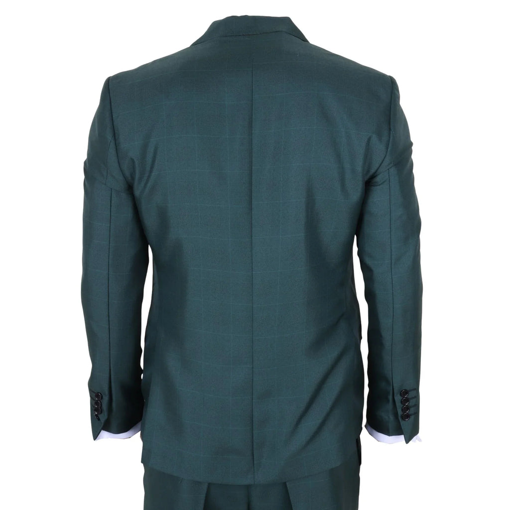 IM52 - Men's Green Check 3 Piece Tailored Fit Suit