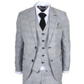 IM53 - Men's Grey Check 3 Piece Tailored Fit Suit