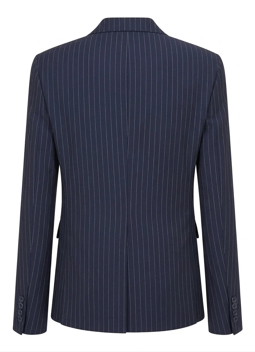 TPW-37 - Women's 3 Piece Navy Blue Pinstripe Suit