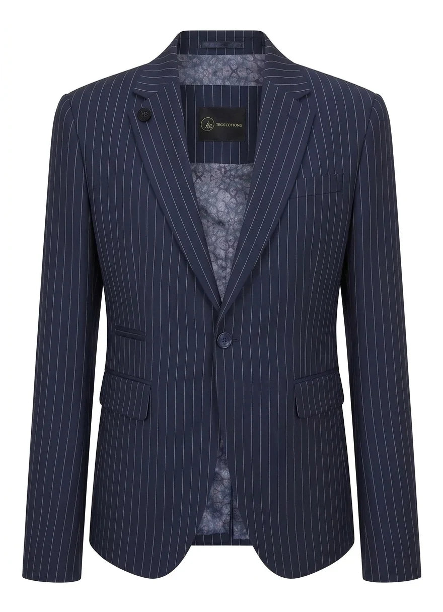 TPW-37 - Women's 3 Piece Navy Blue Pinstripe Suit