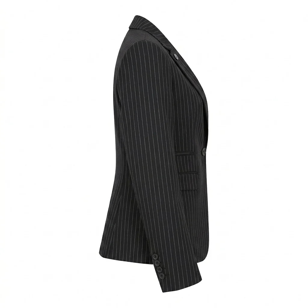 TPW-38 - Women's 3 Piece Black Pinstripe Suit