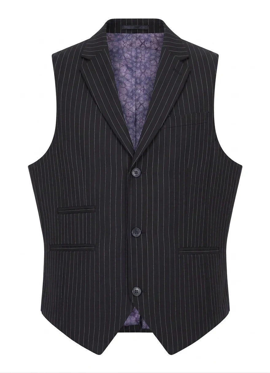 TPW-38 - Women's 3 Piece Black Pinstripe Suit