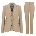 TPW-54 - Women's Cream 3 Piece Prince of Wales Check Suit