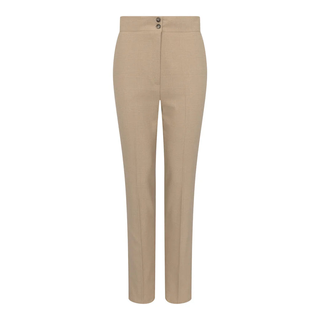 TPW-54 - Women's Cream 3 Piece Prince of Wales Check Suit