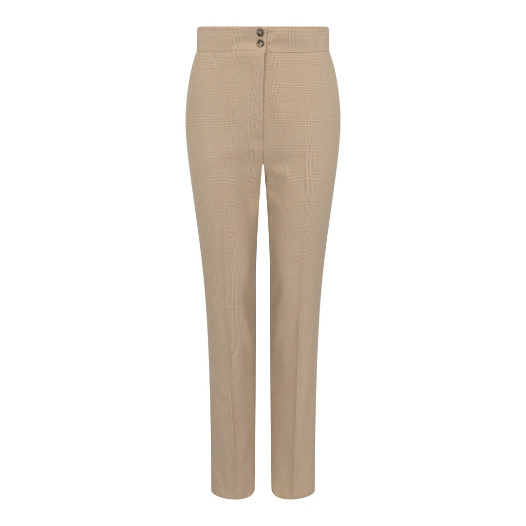 TPW-54 - Women's Cream 3 Piece Prince of Wales Check Suit