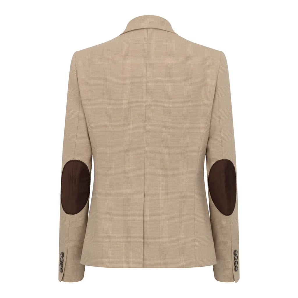 TPW-54 - Women's Cream 3 Piece Prince of Wales Check Suit