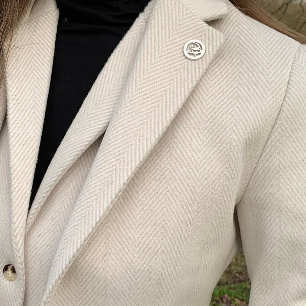 WSN15 - Women's Cream Wool Blend Tweed Blazer Waistcoat