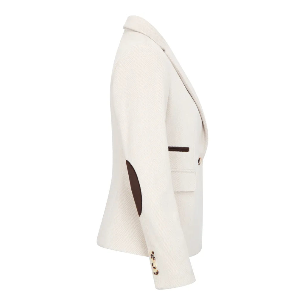 WSN15 - Women's Cream Wool Blend Tweed Blazer Waistcoat