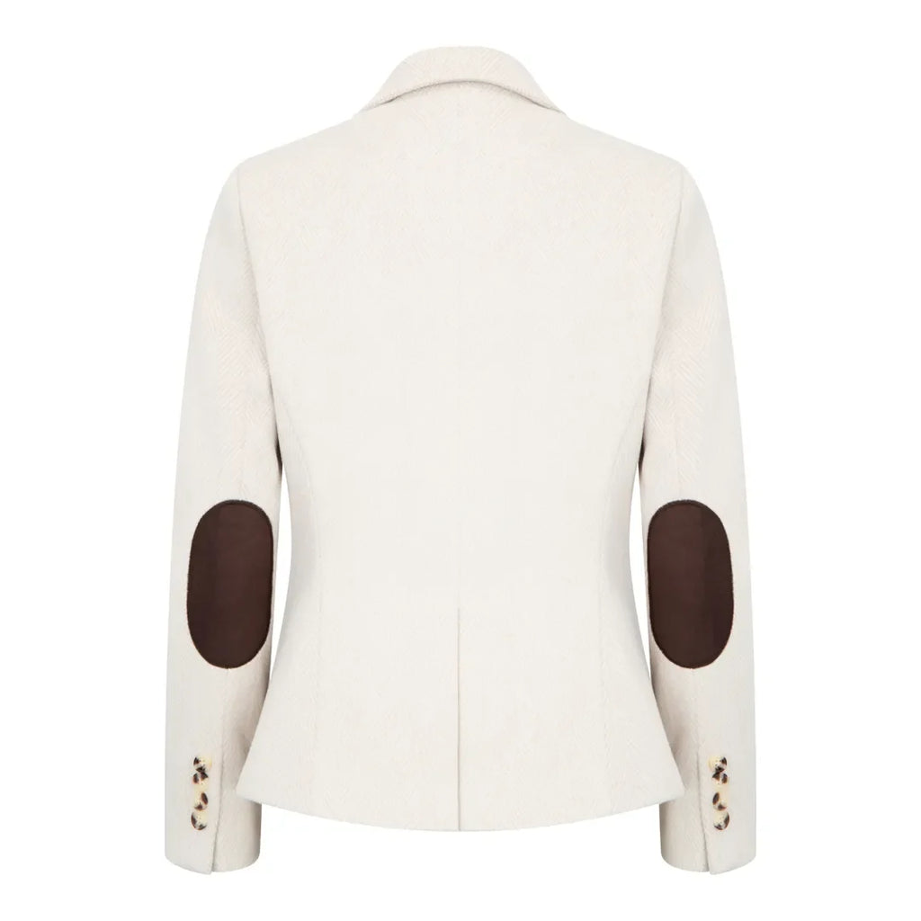 WSN15 - Women's Cream Wool Blend Tweed Blazer Waistcoat
