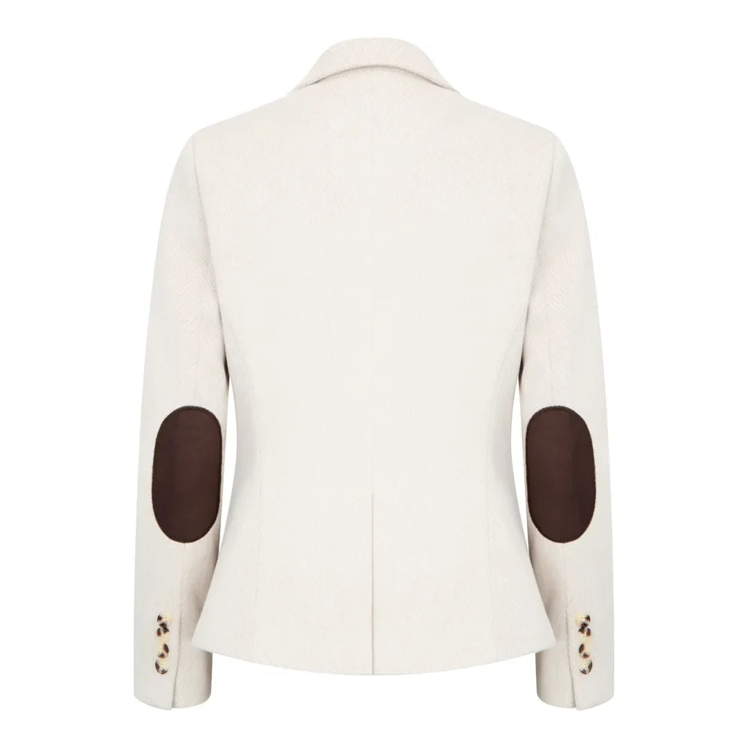 WSN15 - Women's Cream Wool Blend Tweed Blazer Waistcoat