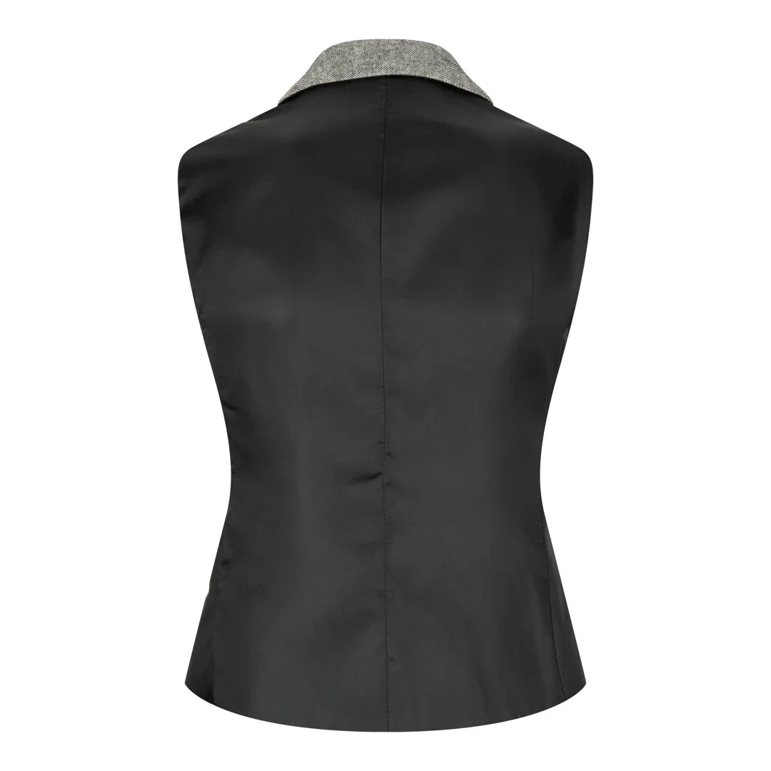 wsn03 - Women's Tweed Grey Blazer Jacket Waistcoat Elow Patch Peaky 1920s