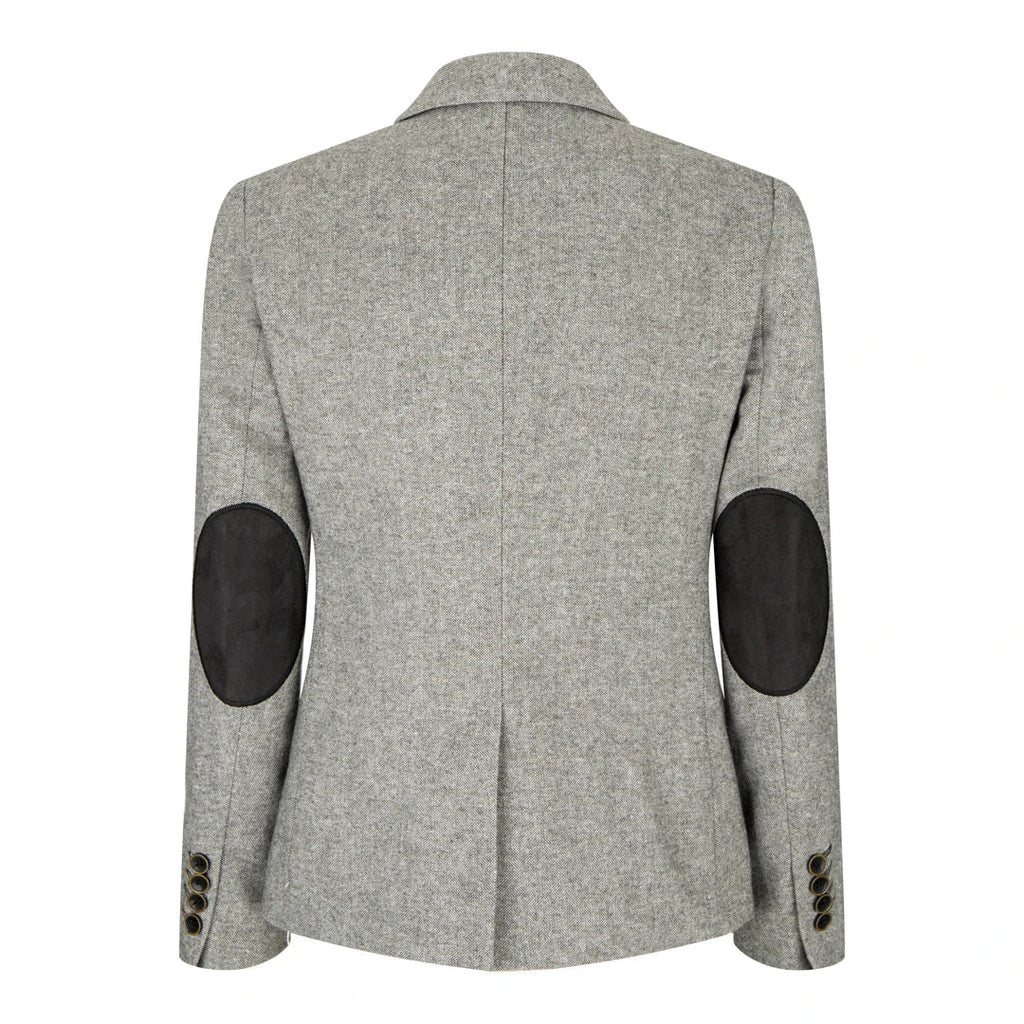 wsn03 - Women's Tweed Grey Blazer Jacket Waistcoat Elow Patch Peaky 1920s