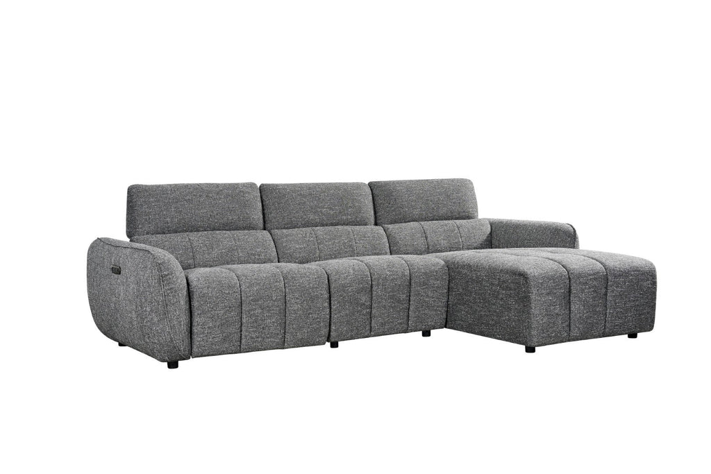 Luxurious Turin Electric Recliner Corner Sofa Charcoal Right Hand Configuration