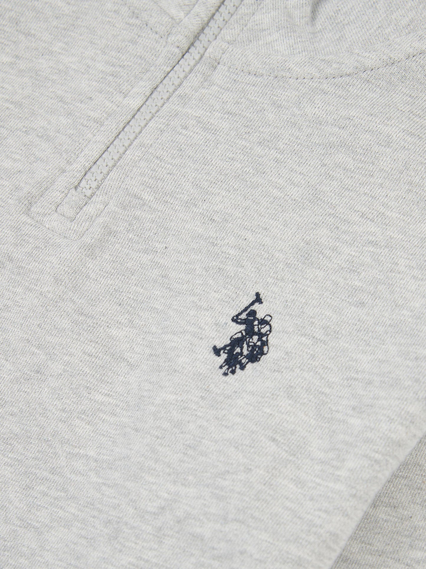 Boys Double Horsemen 1/4 Zip in Mid Grey Marl