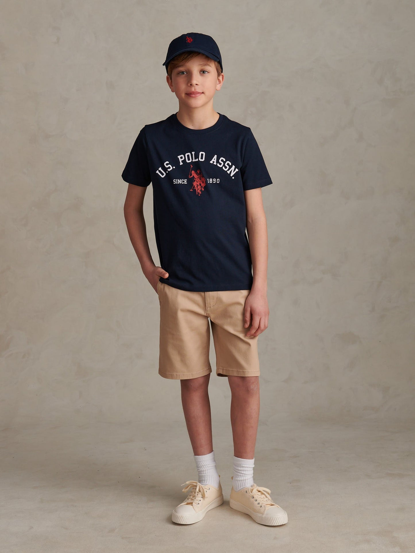 Boys Signature Arch Print T-Shirt Dark Sapphire Navy