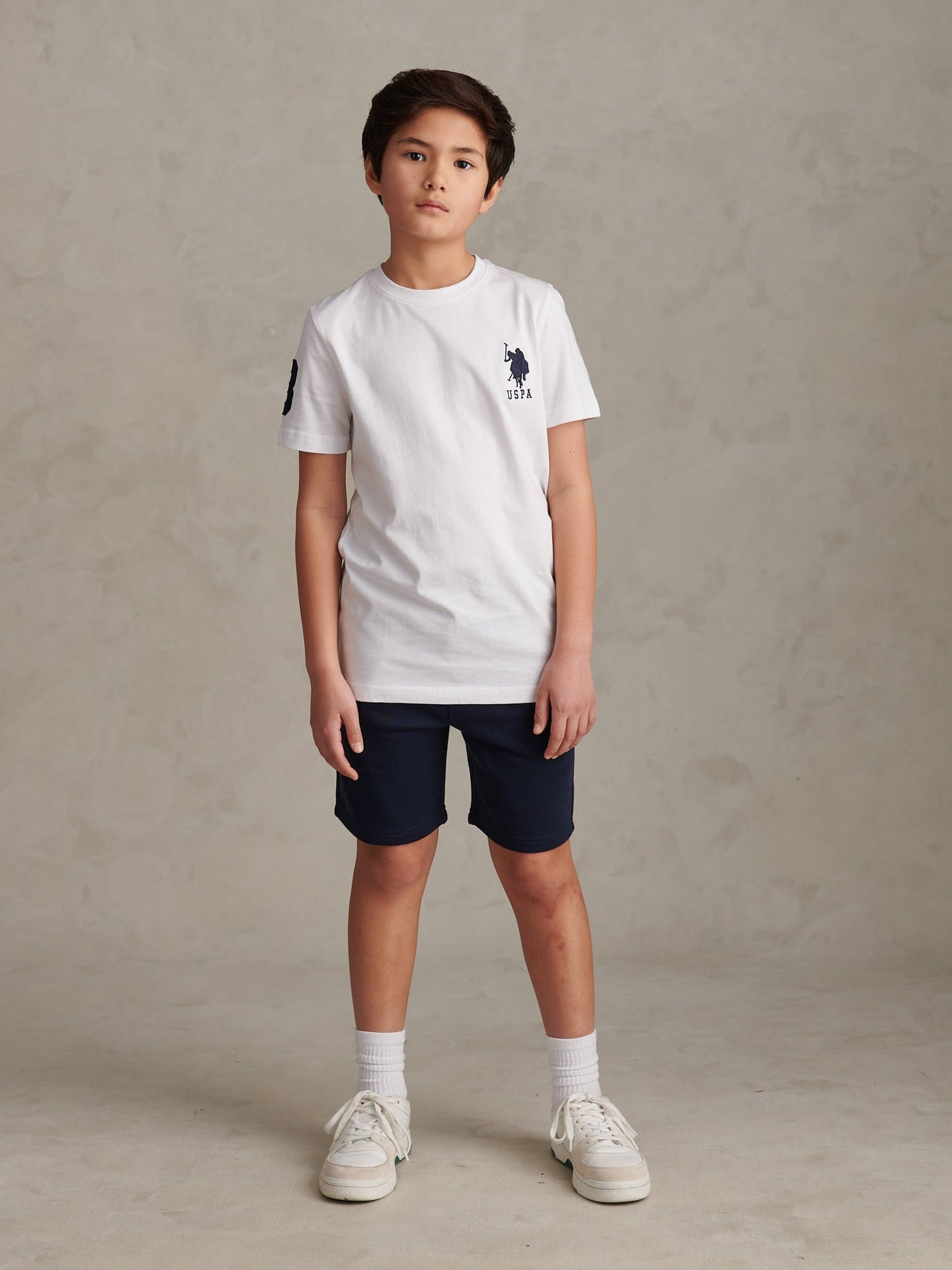 Boys Player 3 T-Shirt White / Dark Sapphire Navy DHM