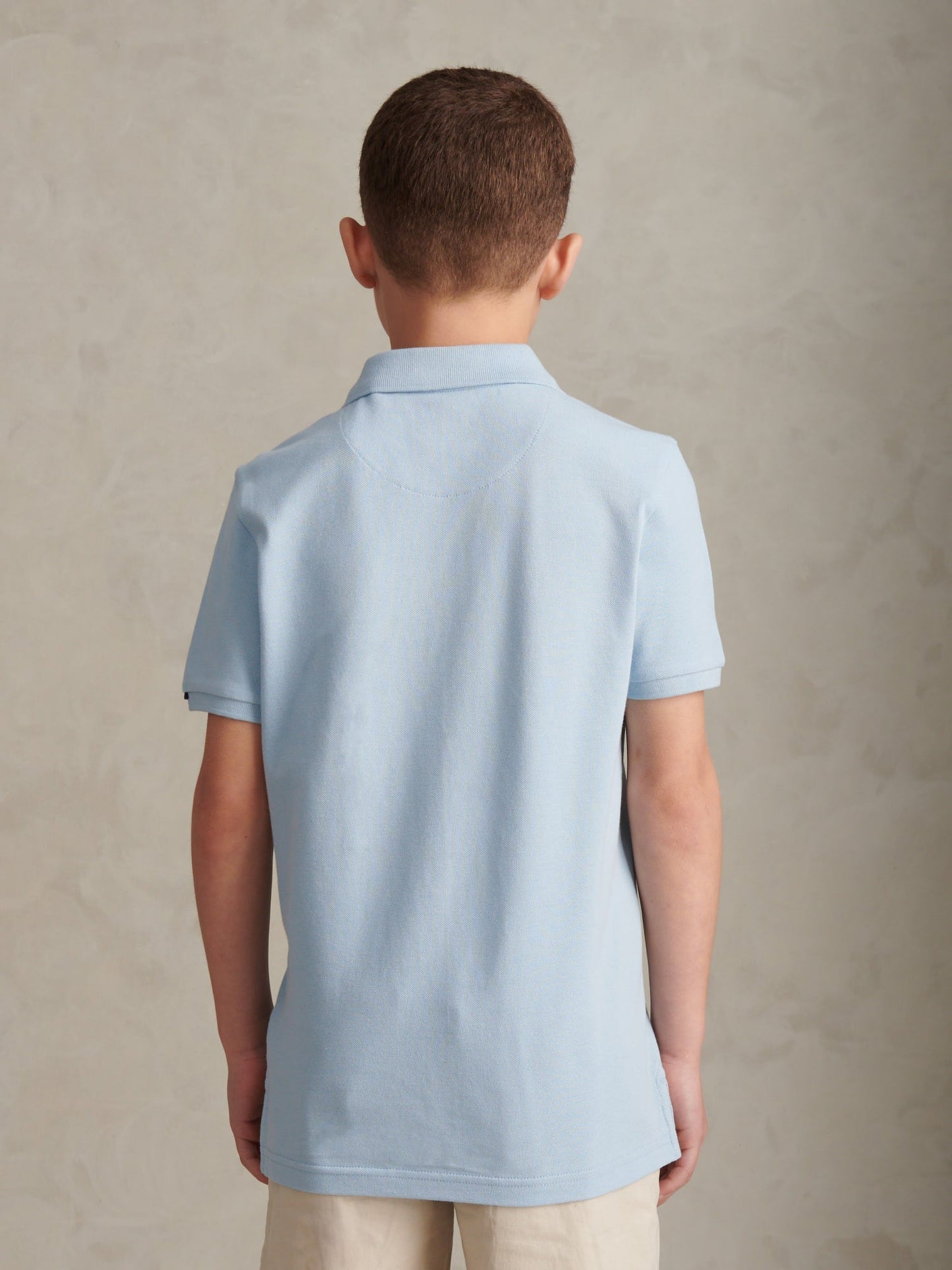 Boys Double Horsemen Polo Shirt Chambray Blue