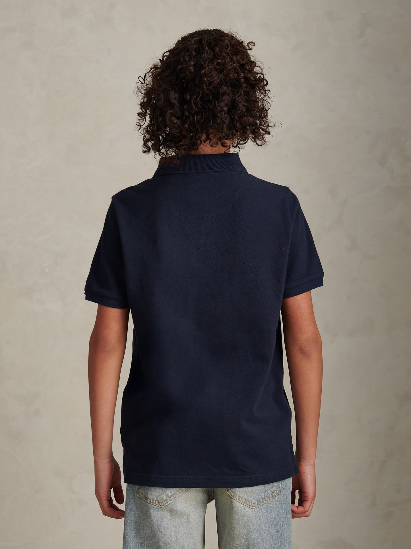 Boys Double Horsemen Polo Shirt Dark Sapphire Navy / Haute Red DHM