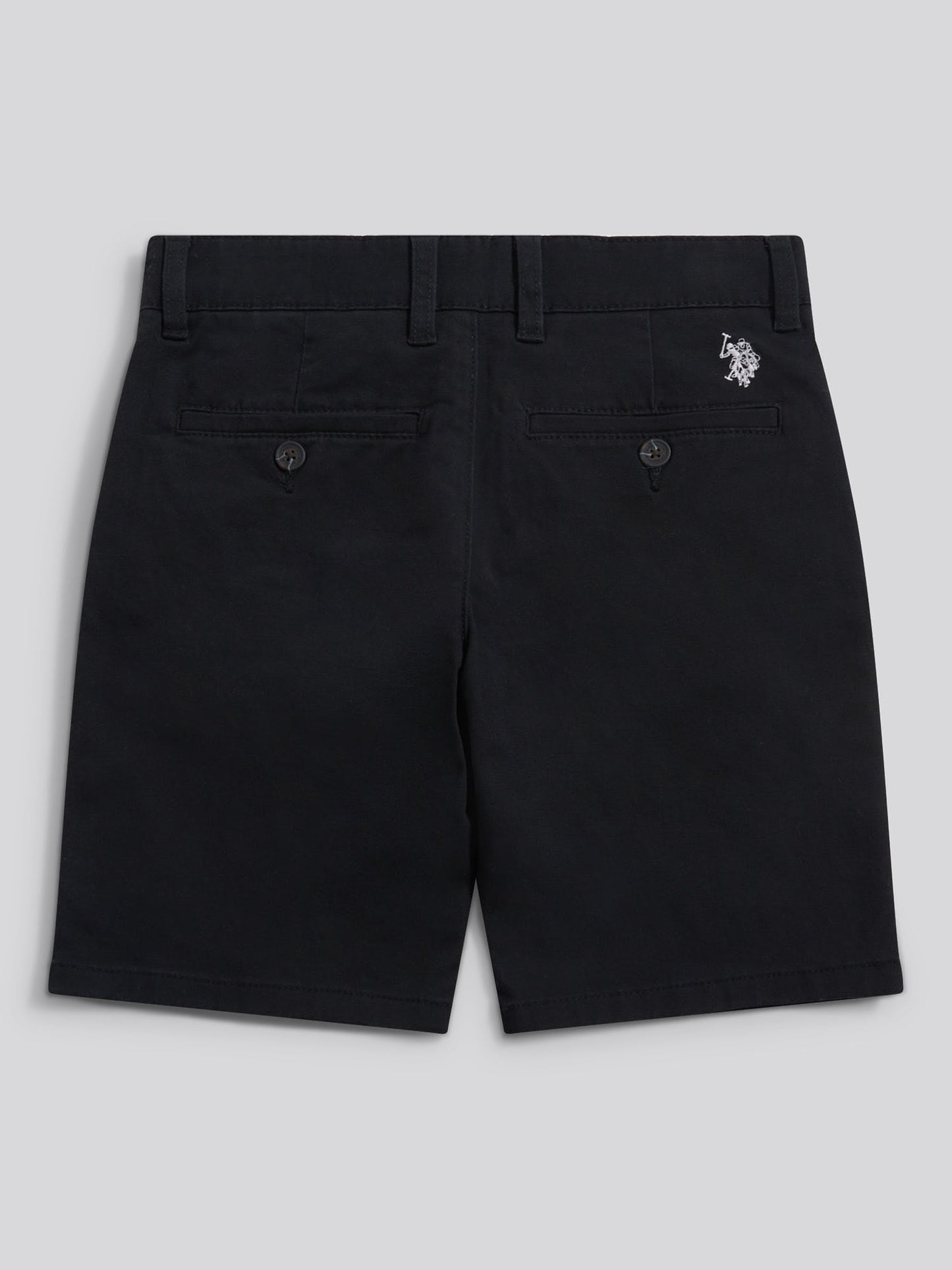 Boys Classic Chino Short Black Bright White DHM
