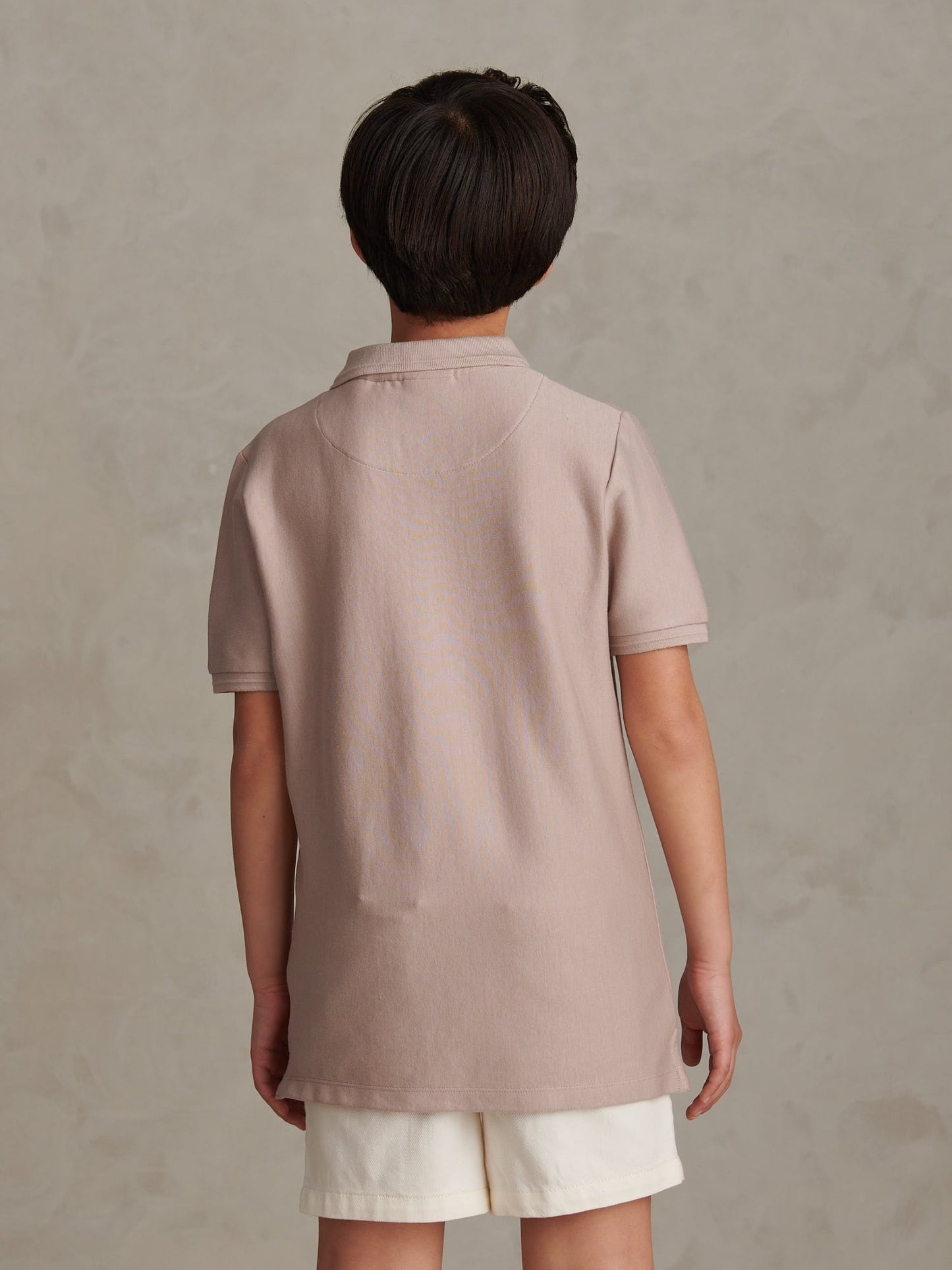 Boys Vertical Stripe Polo Shirt in Atmosphere