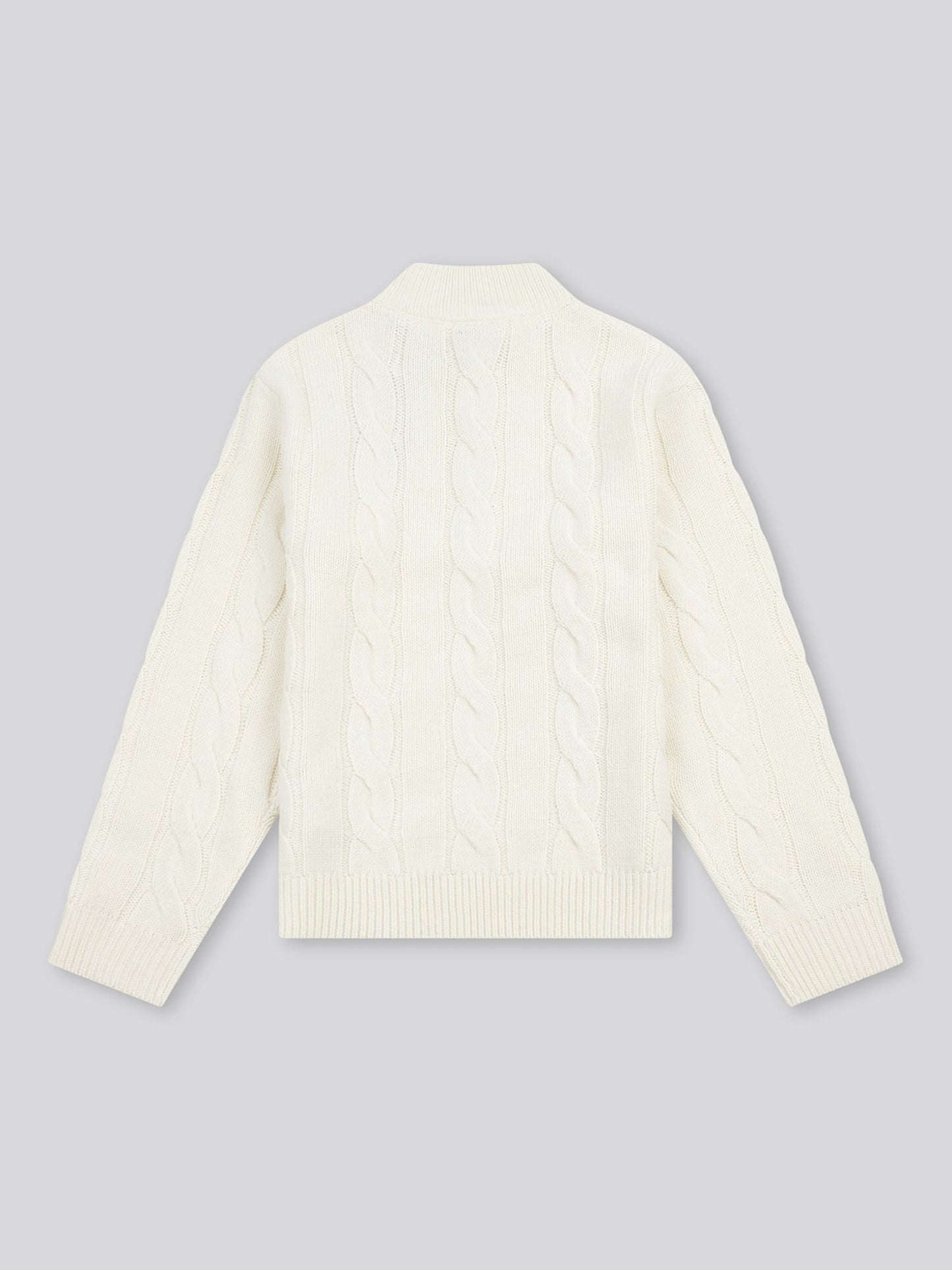 Boys Cable Knit Funnel in Whisper White
