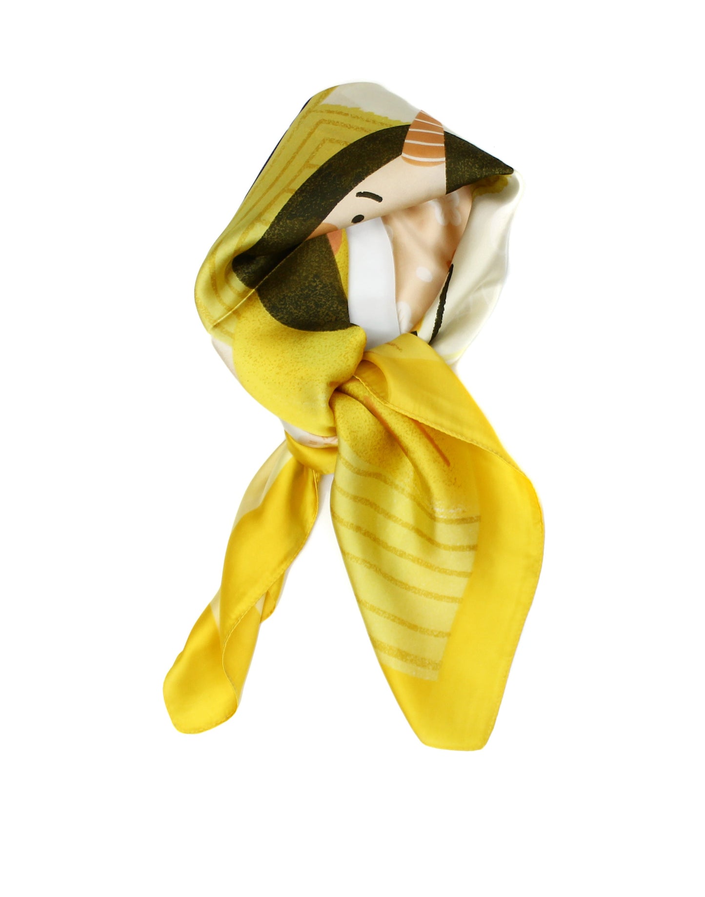 Japanese Cat and Unicorn Lady Scarf Thin Silky Womens Summer Spring