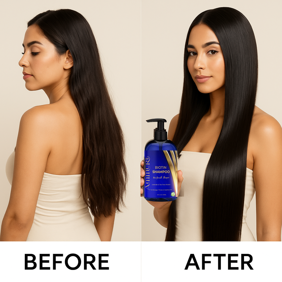 Ammuri Biotin & Caffeine Shampoo — Set of 2 x 473ml | Fuller-Looking Hair