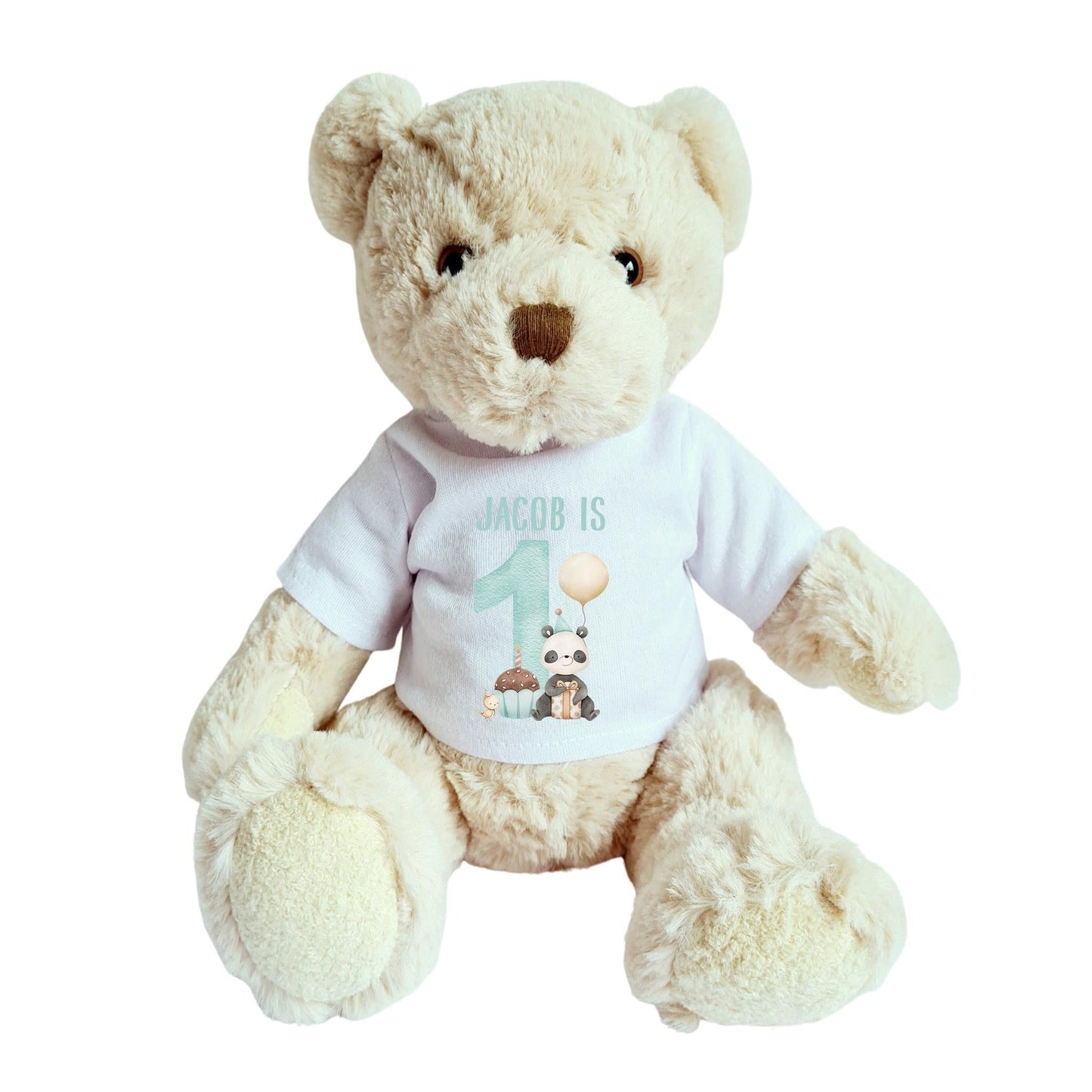 Personalised Boys Luxury Teddy Bear with 1st Birthday Panda T-Shirt