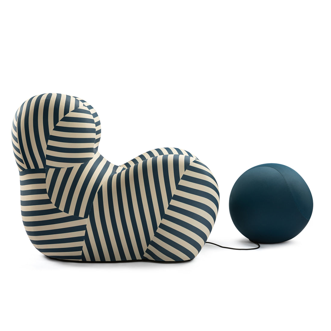 Up50 Armchair With A Ball Stool, Blue&Red
