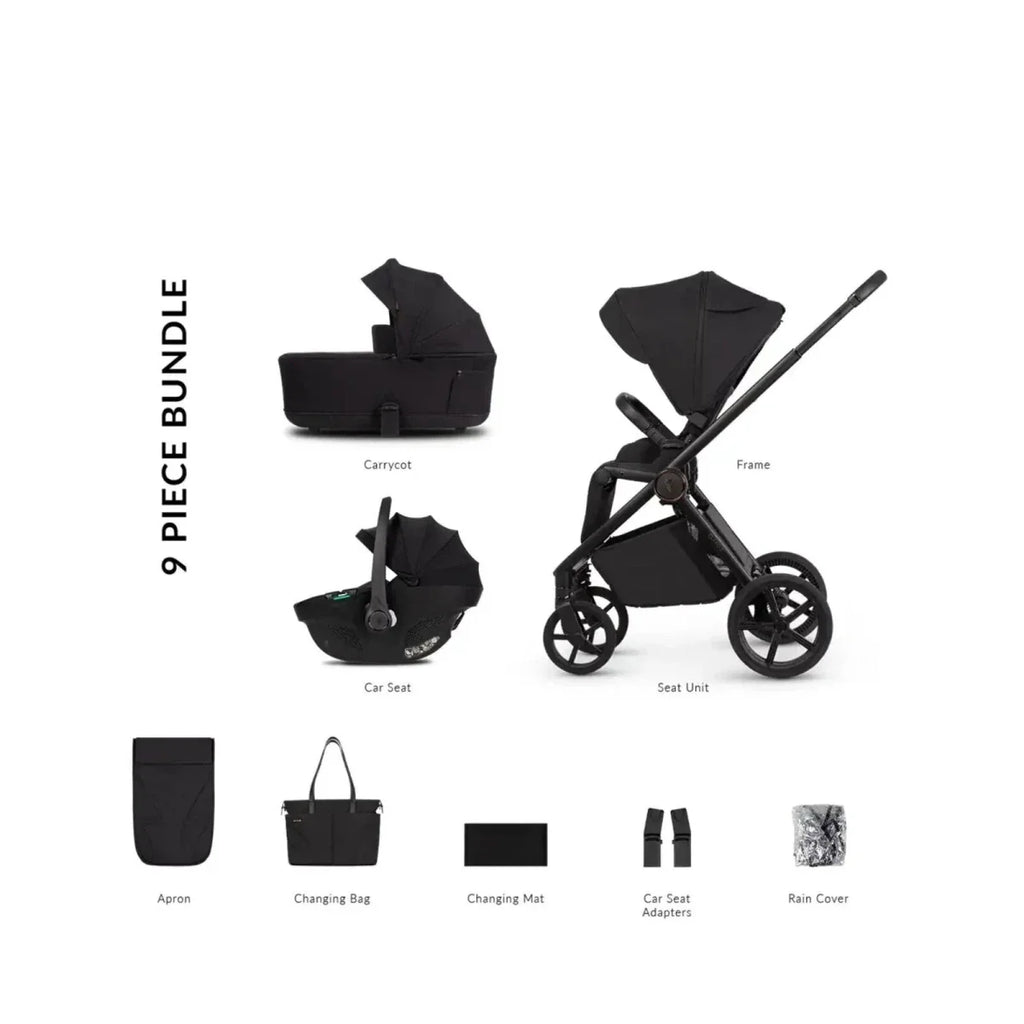 Venicci Claro 2 3-in-1 9 piece Comfort Bundle - Black/Noir