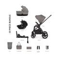 Venicci Claro 2 4-in-1 10 piece Luxury Bundle - Black/Fog