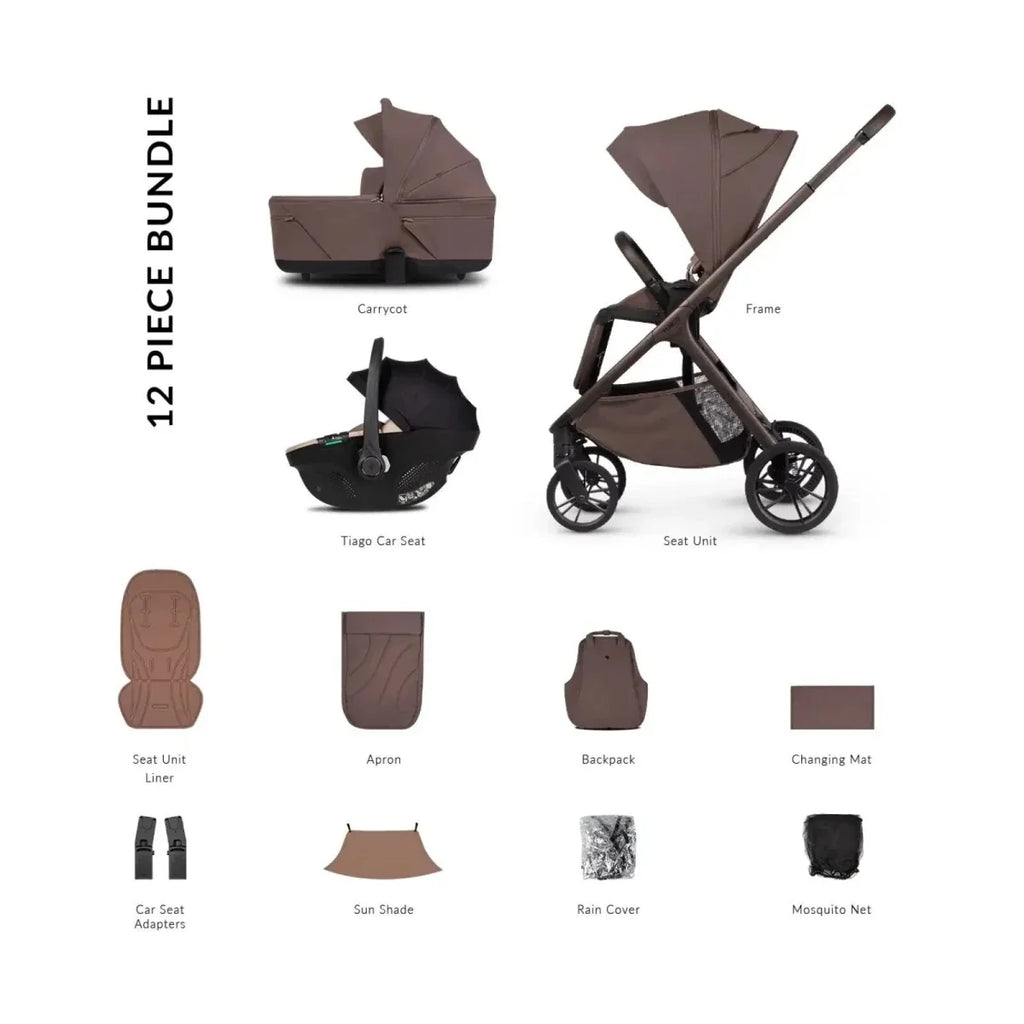 Venicci Tila 3-in-1 12 piece Comfort Bundle - Beige/Noce