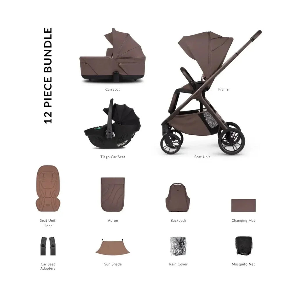 Venicci Tila 3-in-1 12 piece Comfort Bundle - Black/Noce